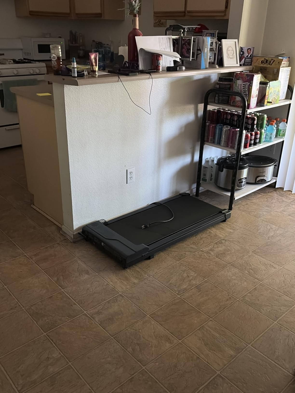Walking Pad Treadmill for Home - Under Desk Treadmills Portable Mini Compact Walk Pads for Small Spaces Office Indoor Apartment Floor Flat Running Machine with Remote Quiet Lightweight customer photo 1