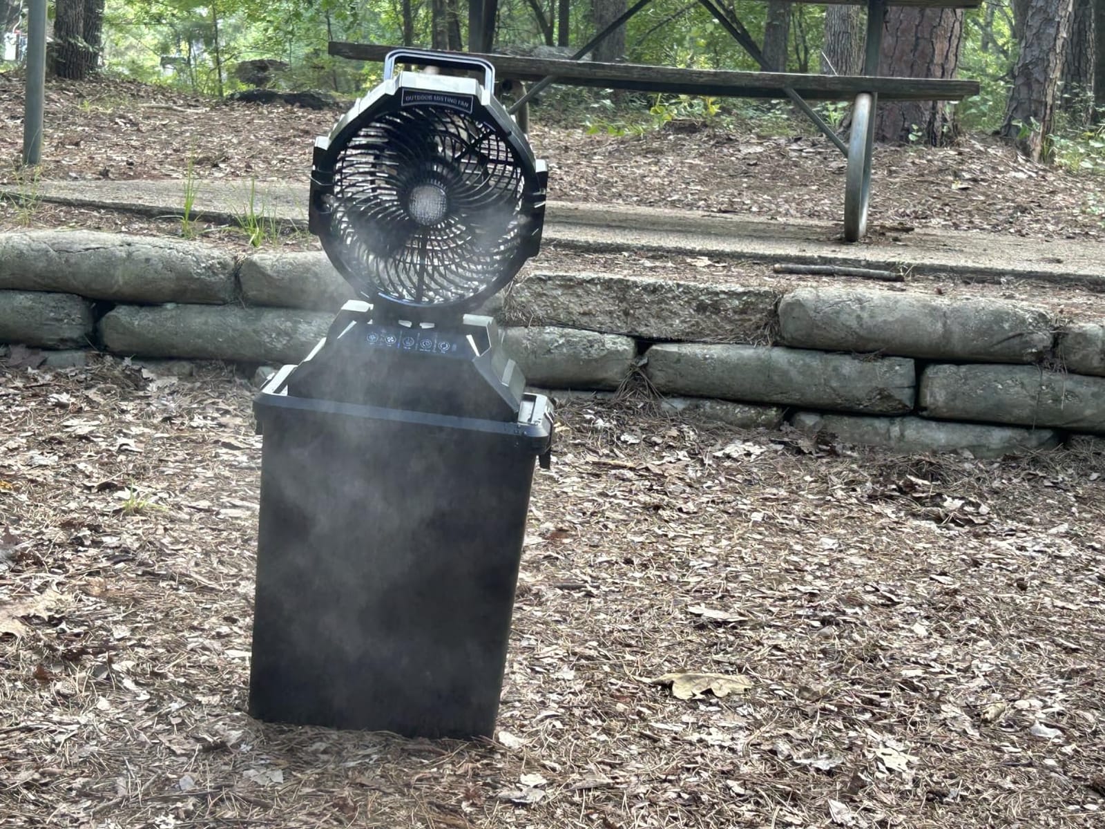 Portable Misting Fan for Outside, 70Hrs Camping Mister Fan,15L Cooling Fan with Remote, Ice Fan with 4 Spray Speeds,4 Misting Modes,3 Light Modes for Garden/Camping/Party/Fishing customer photo 1