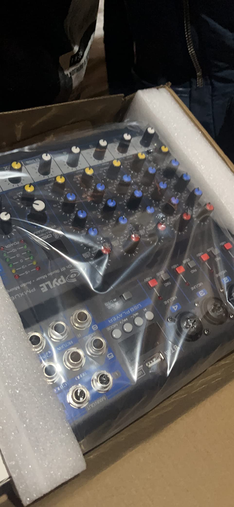 Pyle 8 Channel Bluetooth Studio Mixer - USB Computer Recording, Built-In MP3 Player, 48V Phantom Power, 16-Bit DSP FX, 3-Band EQ, XLR Combo Inputs, DJ Sound Board - PMXU83BT.5 customer photo 2