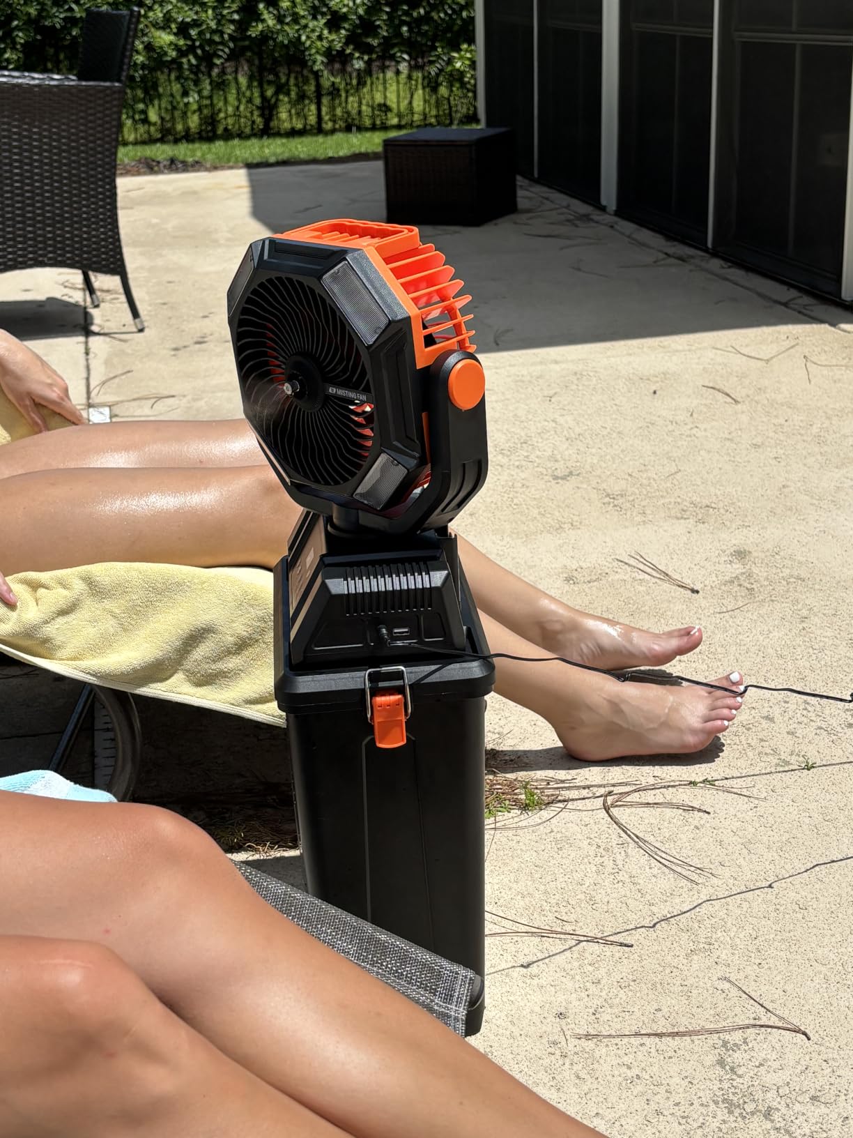 40000mAh Misting Fans for Outside, 15L Large Tank Portable Misting Fan, Battery Powered Outdoor Mister Fan with Remote & LED Light, Wide 270° Coverage for Camping Patio Backyard customer photo 2