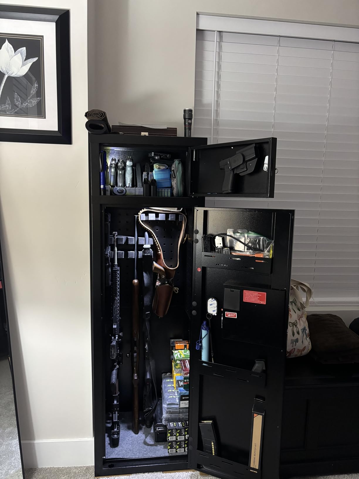 KAER 2-4 Gun Safe for Rifle and Pistols Electronic Gun Security Cabinet Quick Access Rifle Security Safes Gun Cabinet for Shotguns with Built-in Removable Storage Shelf 2026 customer photo 2