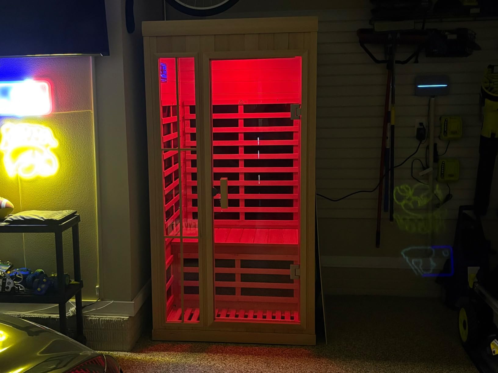 Kanlanth 1 Person Far Infrared Sauna, Low EMF Indoor Dry Home Sauna, 950W customer photo 2