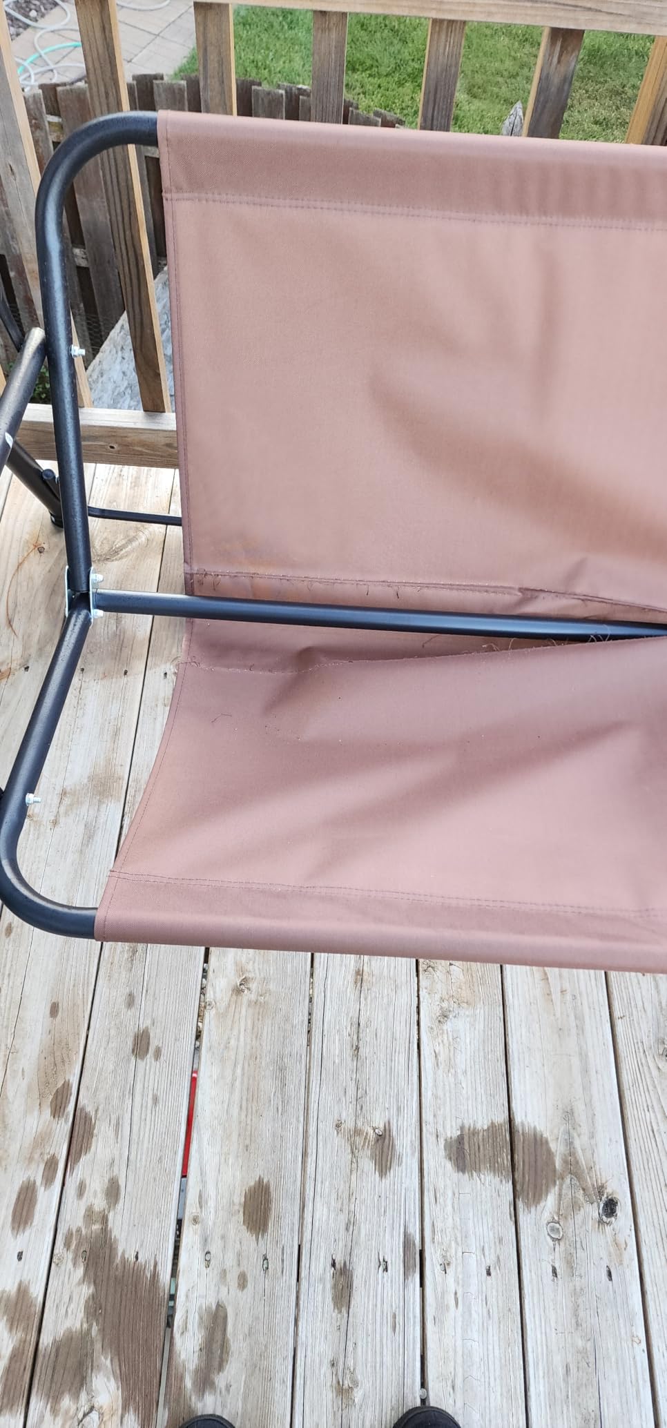 Murago 3-Seat Patio Swing Chair, Outdoor Porch Swing with Adjustable Canopy customer photo 1