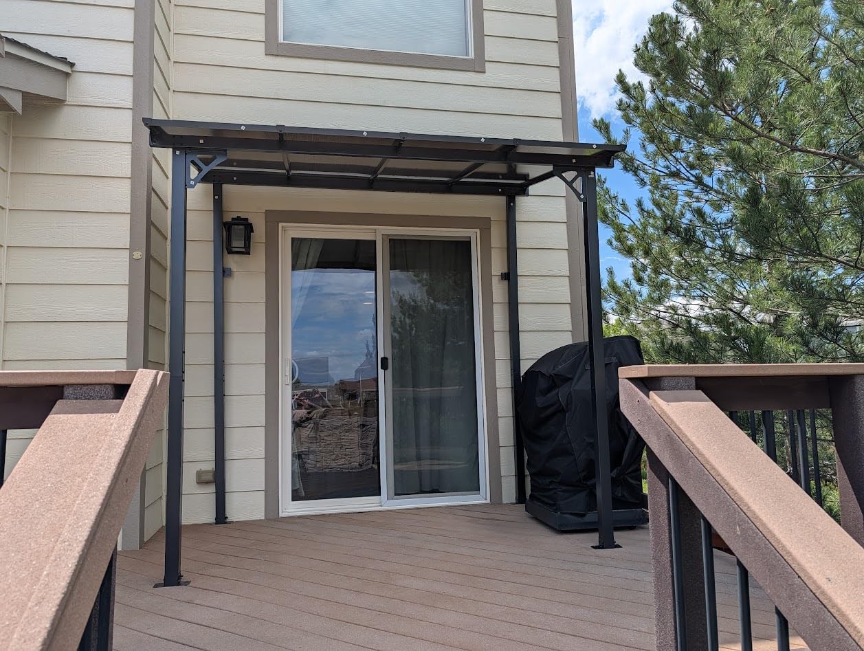 Aoxun Premium Gazebo Aluminum Frame & Polycarbonate Panel, 12'x10', Black customer photo 1
