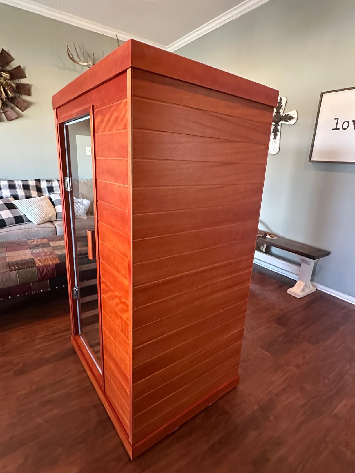 Traditional Steam Sauna 3-4 Person Outdoor Indoor Home Spa Sauna 6KW Heater customer photo 2