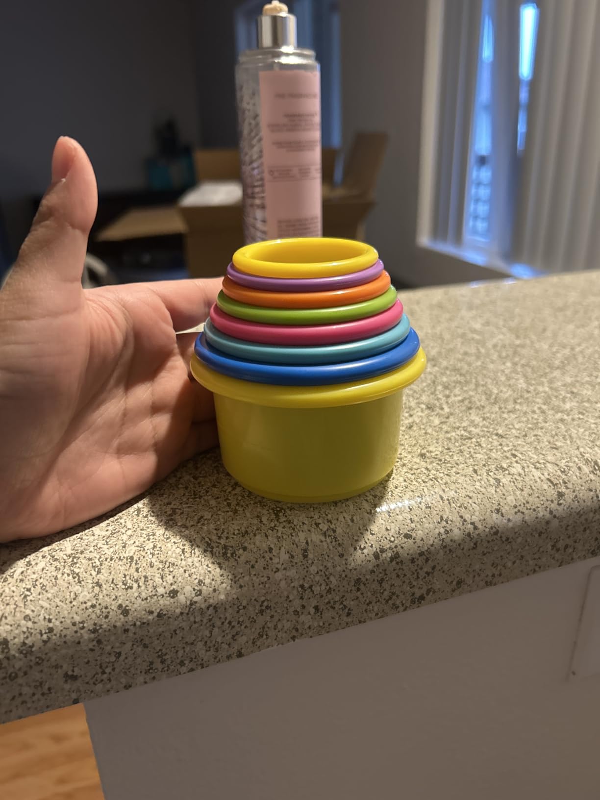 The First Years Stack & Count Stacking Cups - Colorful Baby Stacking Water Toys Set - Stackable Cups for Learning - Baby Bath Toys - Toddler Water Table Toys - 8 Count customer photo 2