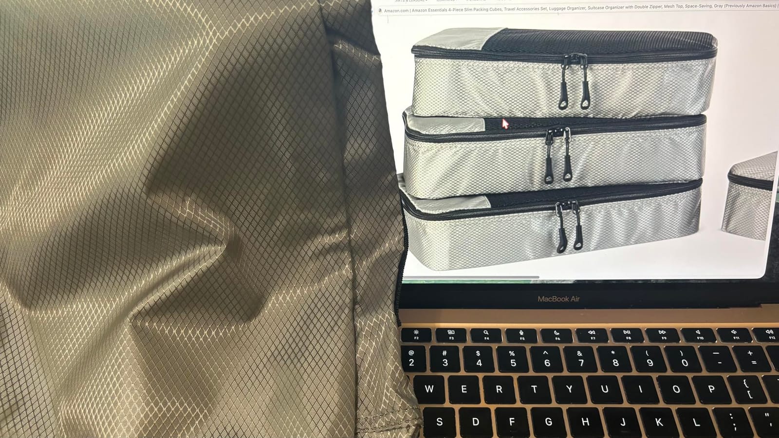 Amazon Essentials 4-Piece Space-Saving Packing Cubes Travel Accessories Set, Luggage Organizer with Double Zipper, Mesh Top, Small, Black (Previously Amazon Basics) customer photo 2