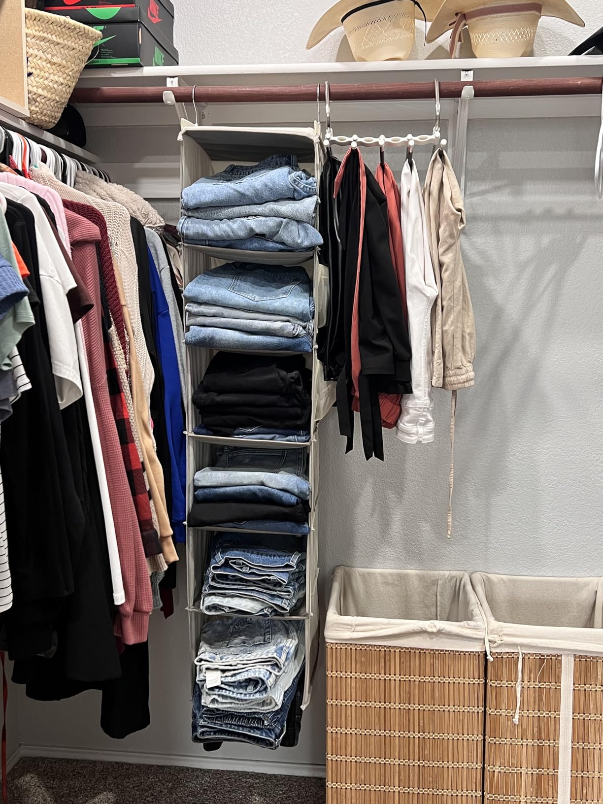 YOUDENOVA Hanging Closet Organizer and Storage, 6-Shelf, Grey customer photo 2