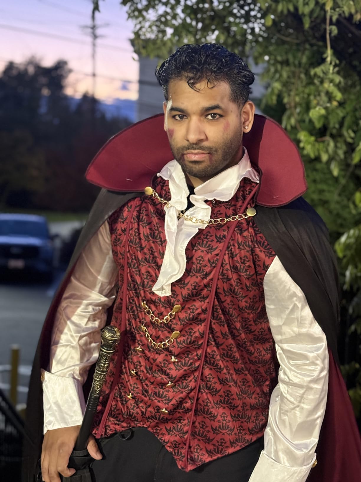 Spooktacular Creations Halloween Men Vampire Costume,Halloween Men's Vampire Cape, Dracula Costume Men customer photo 1