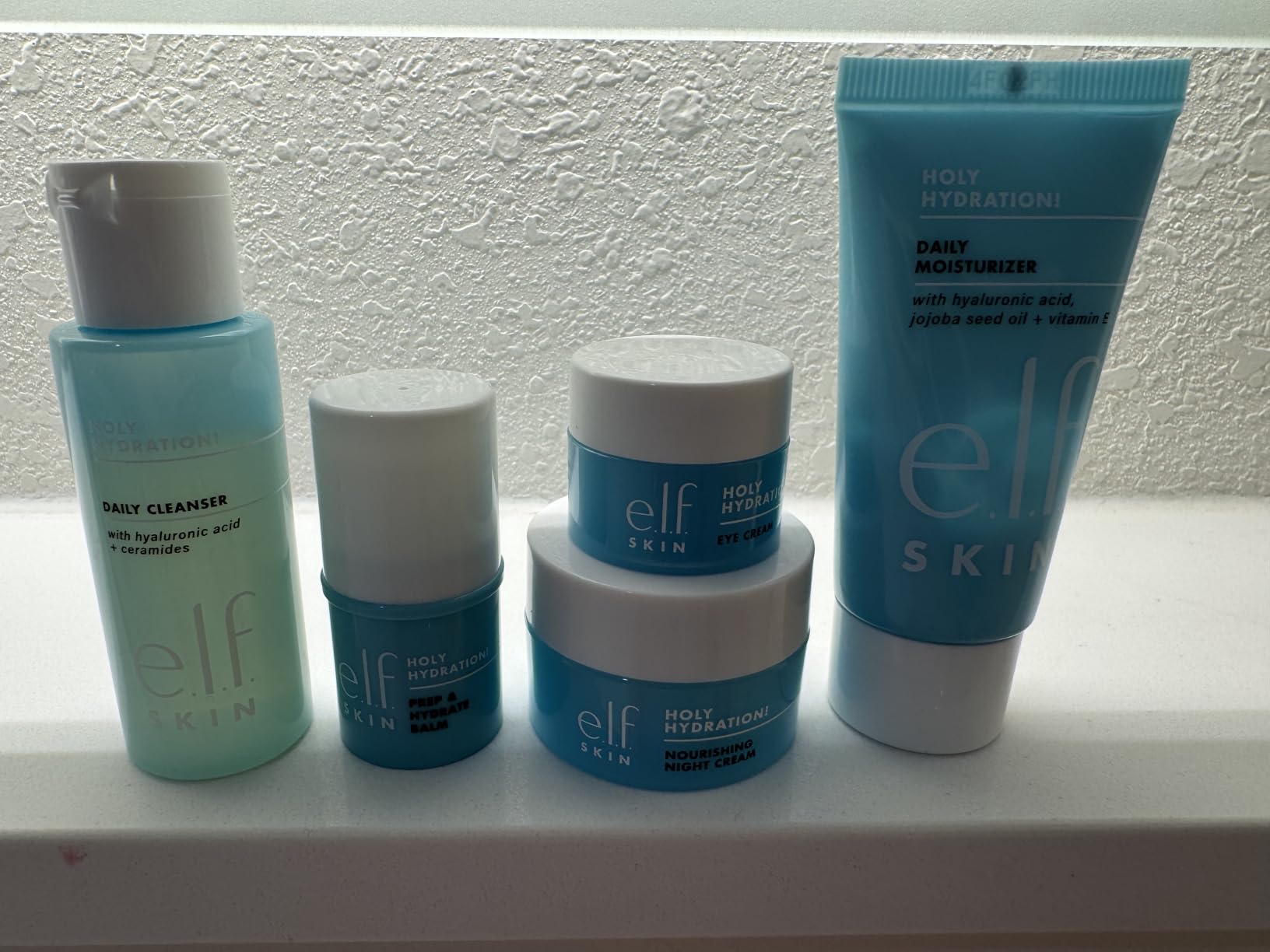 e.l.f. SKIN Holy Hydration! Jet Set Hydration Kit, Travel Friendly Hydrating Skincare Set, Face Cleanser, Balm, Moisturizer, Eye Cream & Night Cream, Vegan & Cruelty-Free customer photo 2