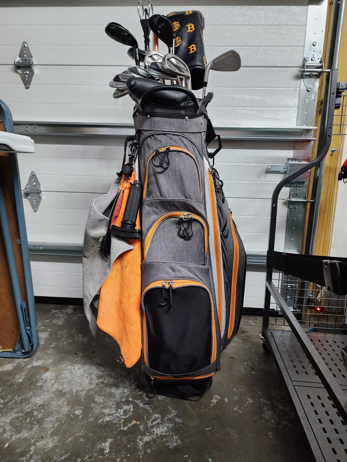 Founders Club Franklin Golf Push Cart Bag -Riding Cart Bag -Full Bag Rain Cover -Secure Push Cart Base -Light Weight -15 Way Full Length Divider-External Putter Tube-Embroidery Panel customer photo 1