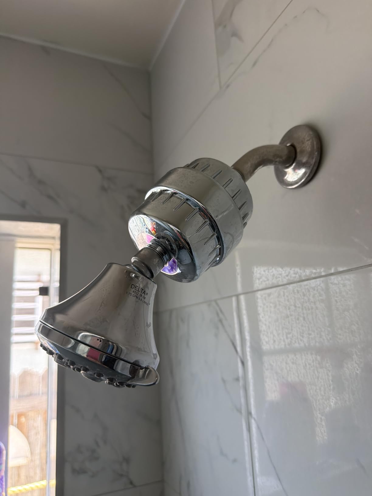 20 Stage Shower Filter w/ 3 Cartridge, Shower Head Filter, Reduce Well Hard Water Chlorine Heavy Metal & Impurity, Improve Skin Hair, Fit Most Handheld Showerhead Fixed Rainfall, Chrome customer photo 2