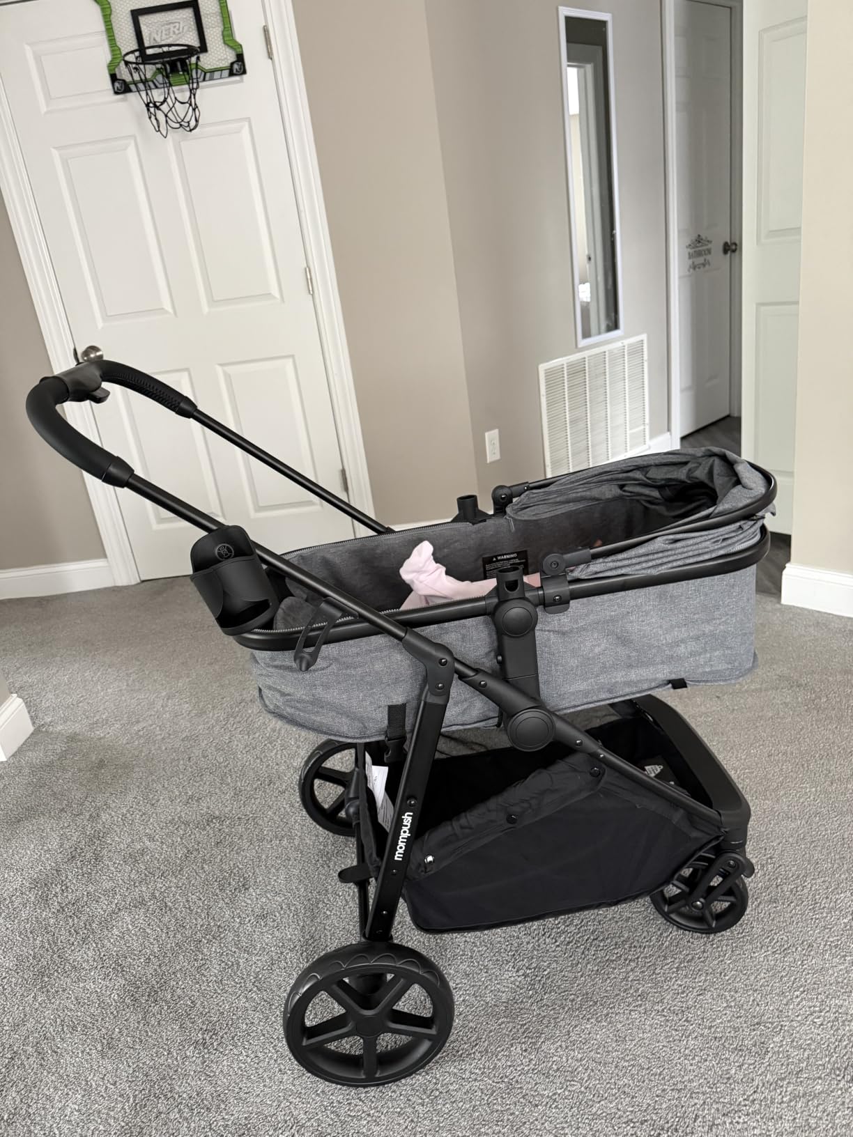 Mompush Wiz 2-in-1 Bassinet Stroller Reversible Seat, One-Hand Fold, Black customer photo 2