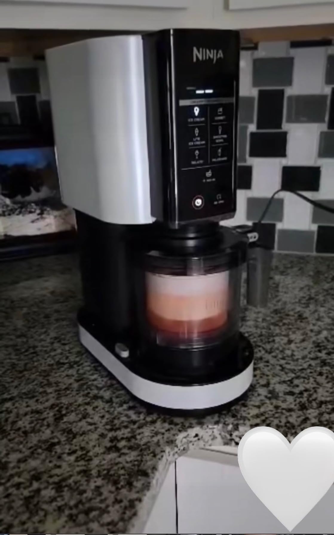 Ninja CREAMi Ice Cream, Sorbet, Milkshake Maker + 3 CREAMi Pints, Black customer photo 1