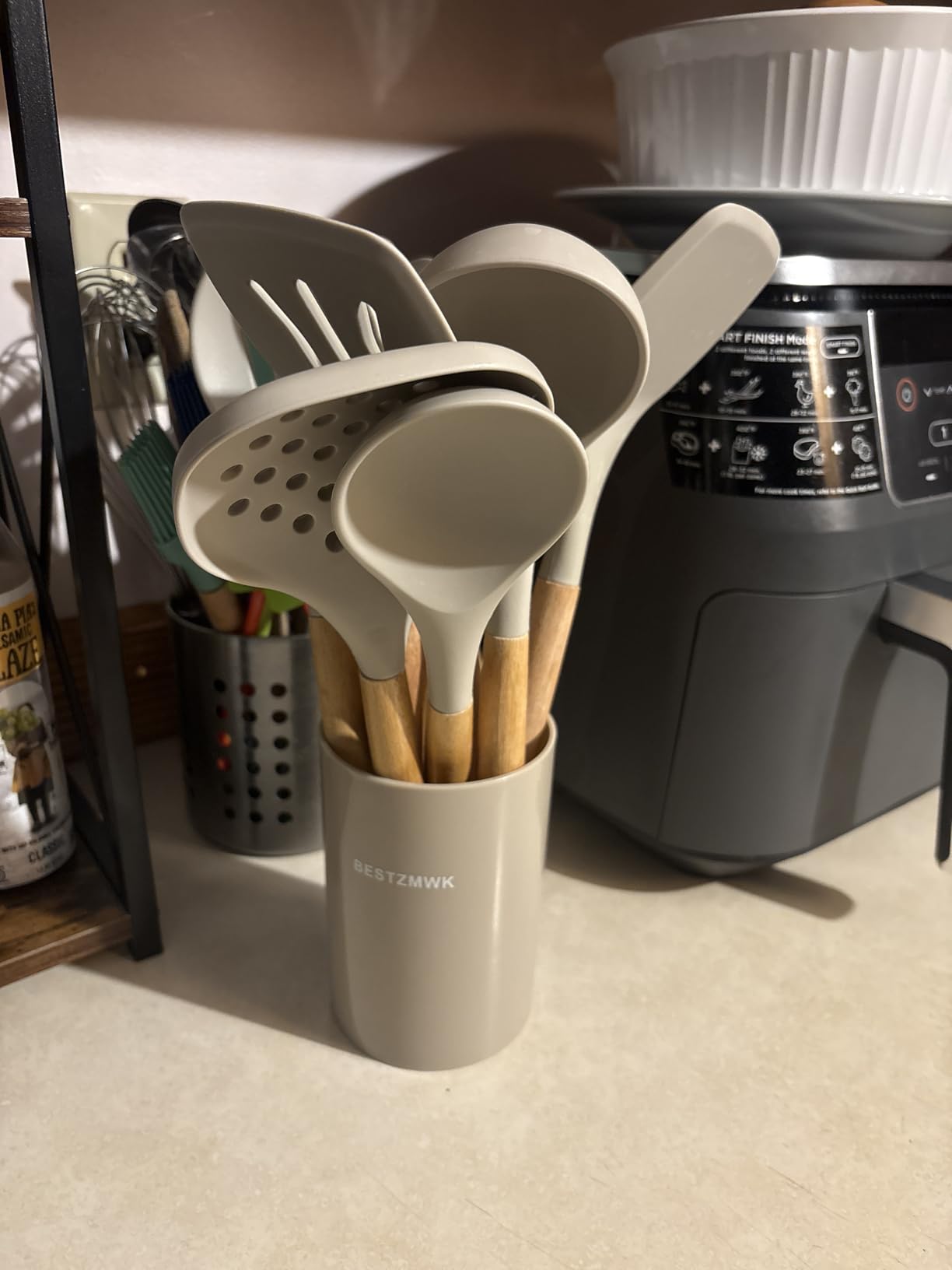 Kitchen Utensils Set- 35 PCs Cooking Utensils with Grater,Tongs, Spoon Spatula &Turner Made of Heat Resistant Food Grade Silicone and Wooden Handles Kitchen Gadgets Tools Set for Nonstick Cookware customer photo 2