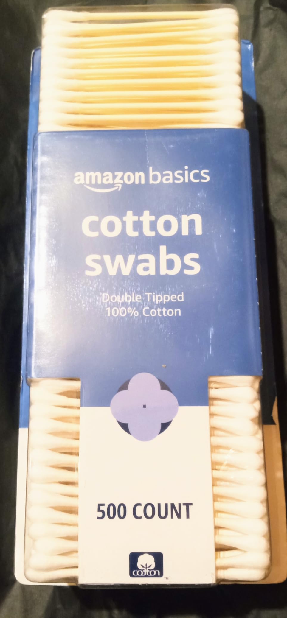 Amazon Basics Double-Tipped Cotton Swabs for Personal Hygiene and Baby Care, Cotton, Versatile, 500 Count customer photo 1