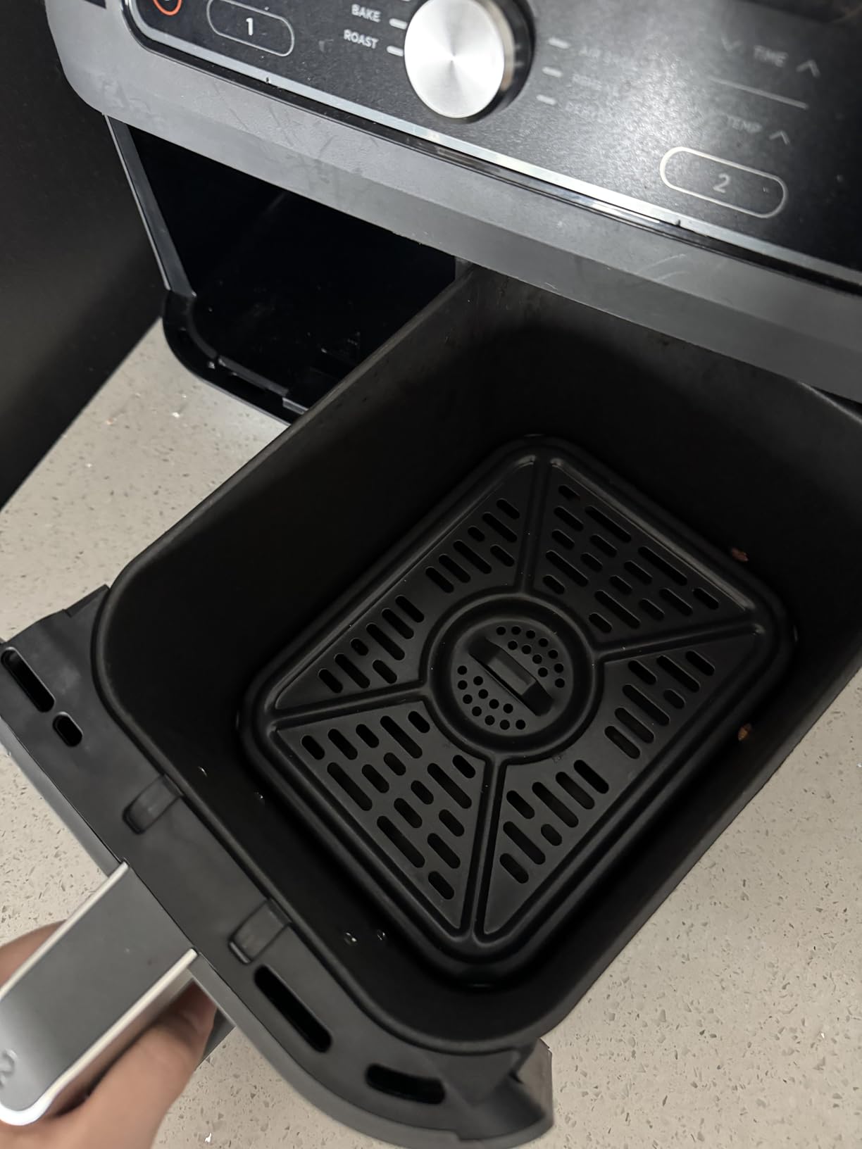 Ninja DZ401 Foodi 10 Quart 6-in-1 DualZone XL 2-Basket Air Fryer with 2 Independent Frying Baskets, Match Cook & Smart Finish to Roast, Broil, Dehydrate for Quick, Easy Family-Sized Meals, Grey customer photo 2