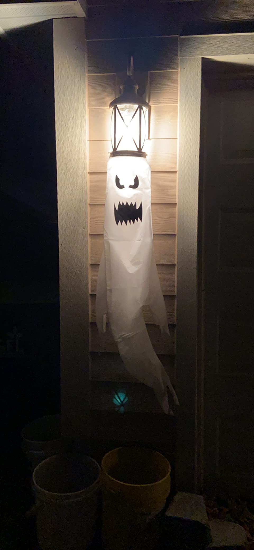 Halloween Decorations Outdoor Indoor, 2 Pack Light Up Ghost Decorations with LED Lights, Hanging Ghost Halloween Decor for Yard Porch Garden Lawn Party (1A-2Pack) customer photo 1
