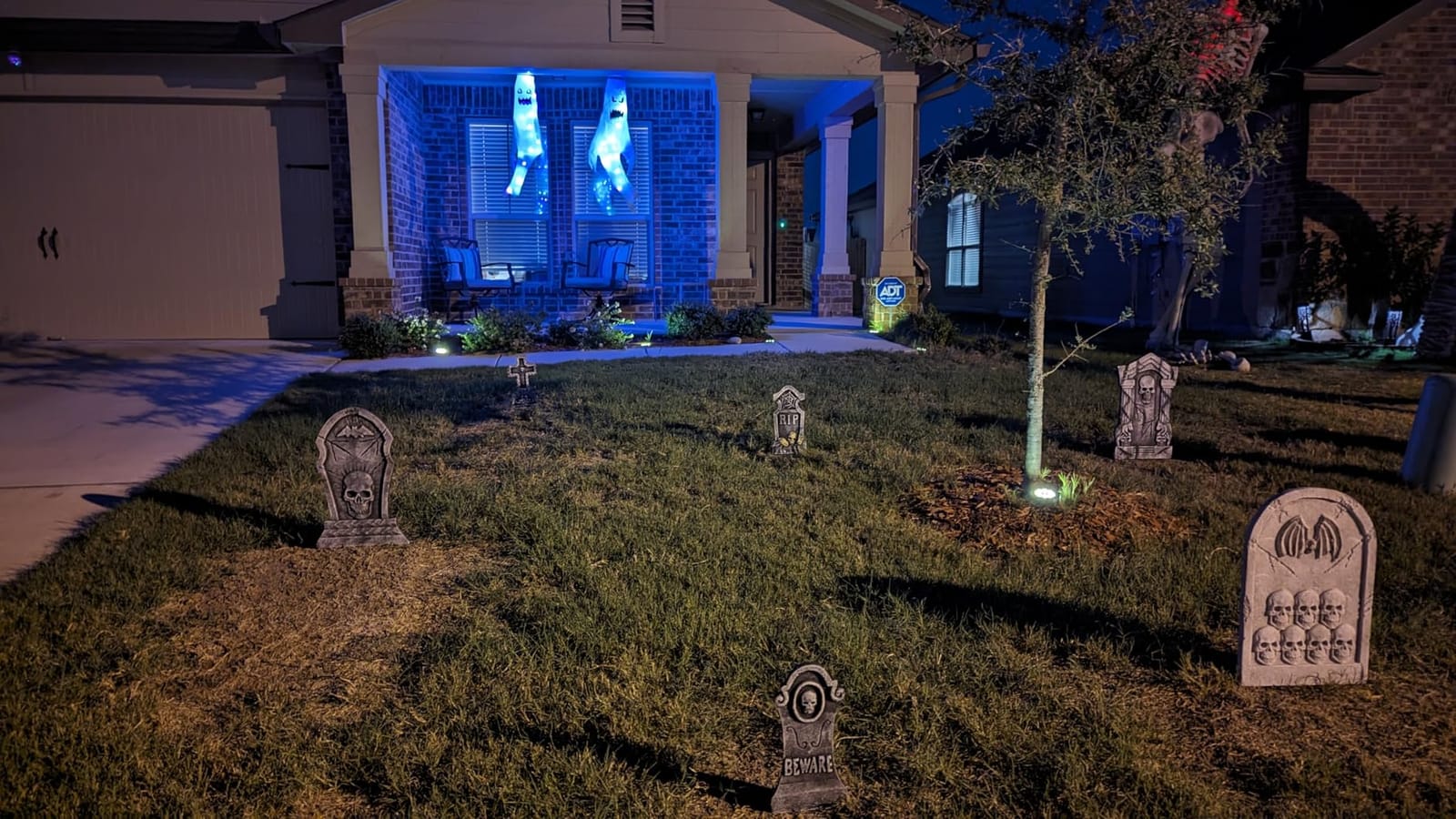 Halloween Decorations Outdoor Indoor, 2 Pack Light Up Ghost Decorations with LED Lights, Hanging Ghost Halloween Decor for Yard Porch Garden Lawn Party (1A-2Pack) customer photo 2