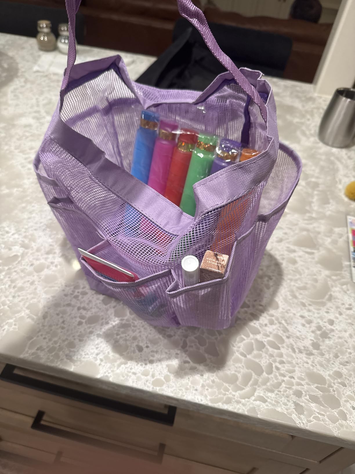 EUDELE Mesh Shower Caddy Portable for College Dorm Room Essentials, Shower Caddy Dorm with 9-Pocket Large Capacity for Beach, Swimming, Gym, Camping, Travel essentials customer photo 1