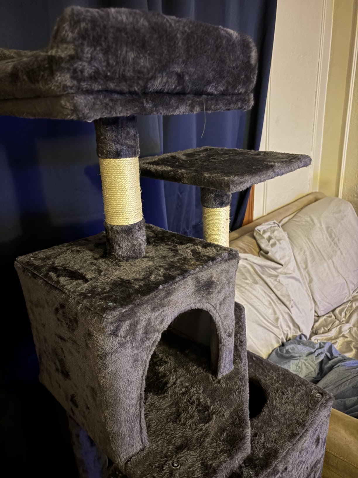 Feandrea Cat Tree, 59.5-Inch Tall Cat Tower, Multi-Level Condo, Light Gray customer photo 1