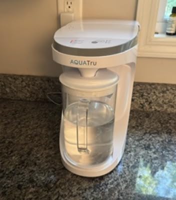 AquaTru Glass Carafe | Countertop Reverse Osmosis Water Filter Countertop RO System Water Purifier | 4 Stage Reverse Osmosis Filtration | Removes 84 Contaminants Like PFOA + PFOS, Lead, Microplastics customer photo 2
