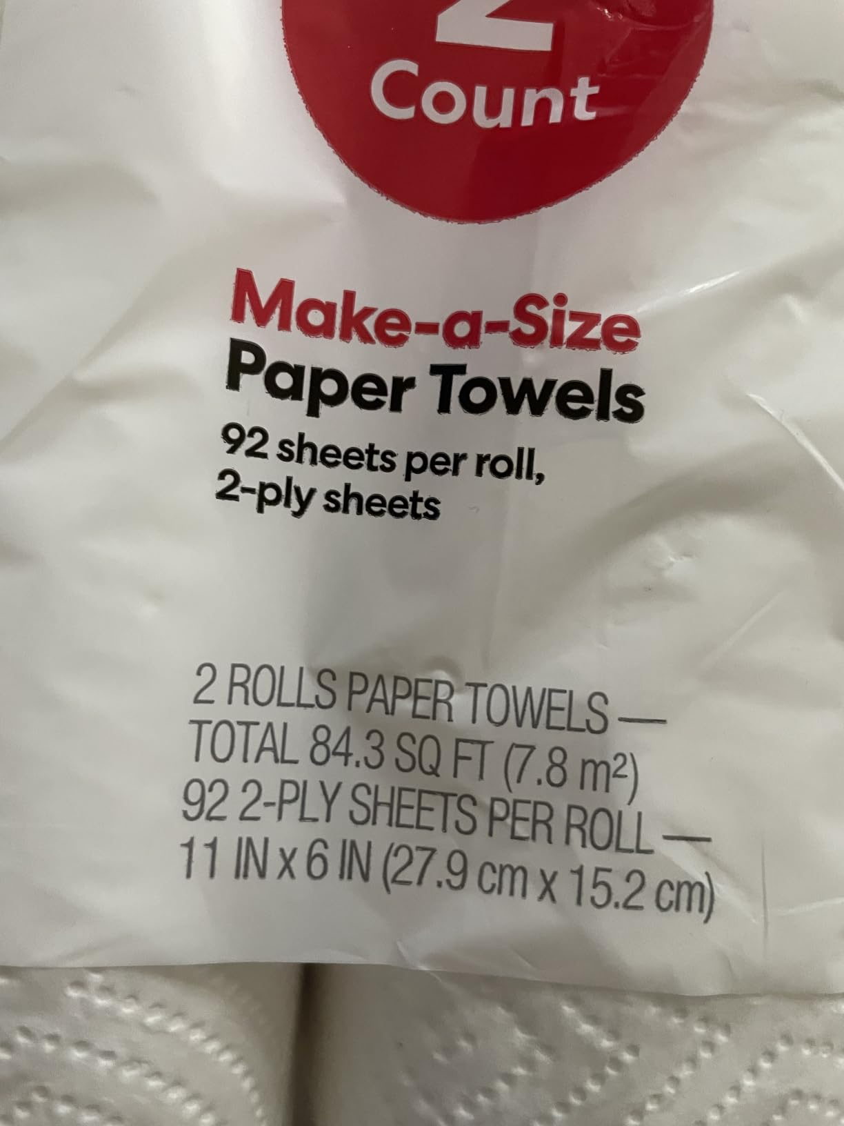 Amazon Basics 2-Ply Flex-Sheets Paper Towels, 2-Pack, 150 Sheets per Roll, 2 Basics Rolls = 6 Regular Rolls, for Everyday Use, Spills and Messes customer photo 1