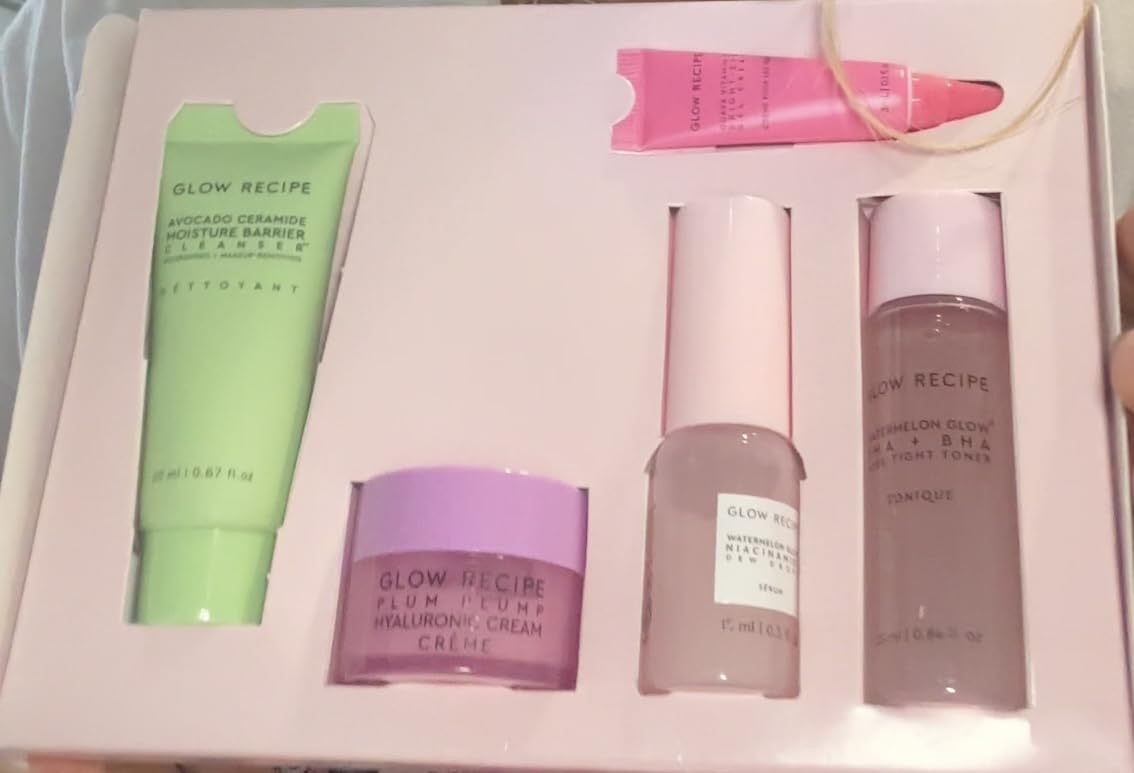 Glow Recipe Fruit Babies Skincare Kit - Gift Set with Ceramide Facial Cleanser + BHA Toner + Vitamin C Eye Cream + Hyaluronic Acid Cream + Niacinamide Dew Drops (5 Count) customer photo 2