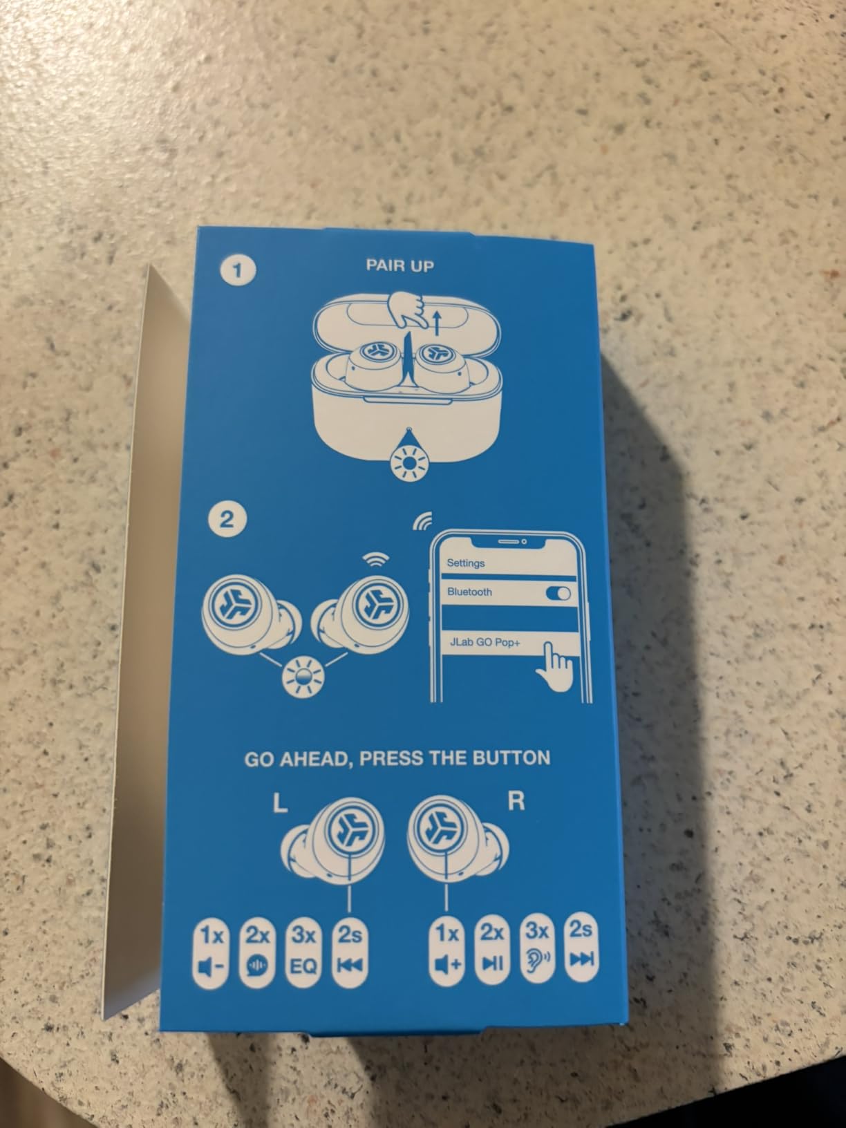 JLab Go Air Pop+ Earbuds, Dual Connect, EQ3 Sound, Black customer photo 1