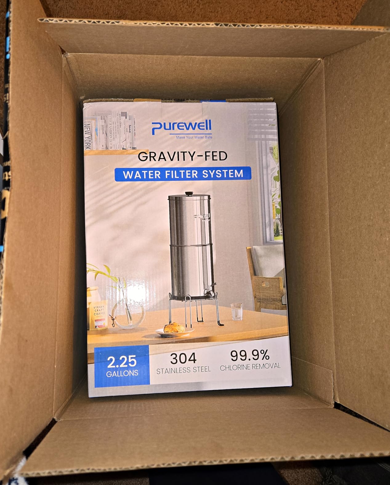 Purewell 6-Stage Alkaline Water Filter System, 0.01μm Ultra-Filtration Countertop System with 4 Filters, Metal Water Level Spigot and Stand, pH 8-9, 2.25G, PW-OB-PH customer photo 2
