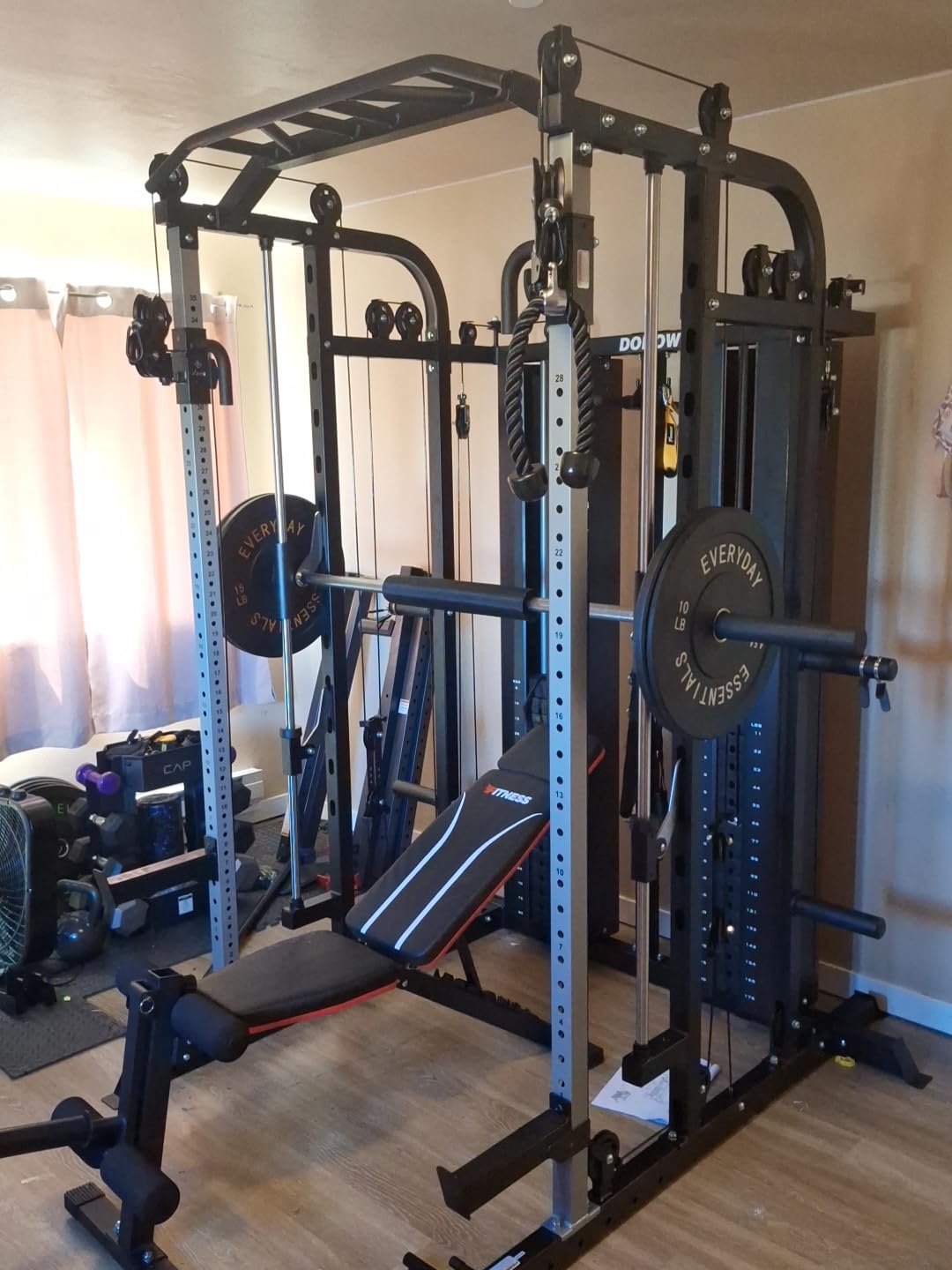 DONOW Smith Machine with Weight Stacks Home Gym System Cable Crossover customer photo 1