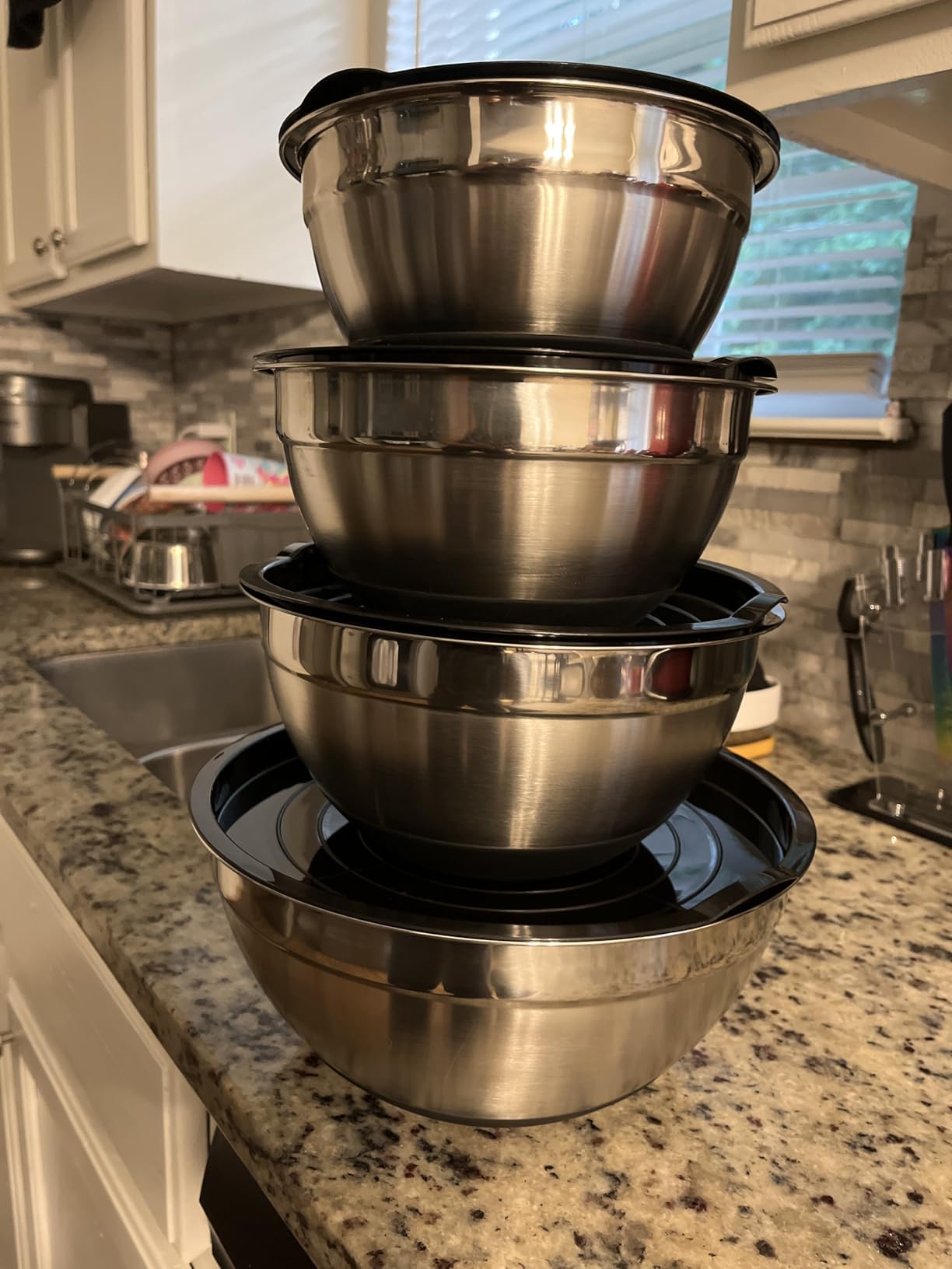Mixing Bowls with Lids Set, Stainless Steel Mixing Bowl with Colander customer photo 2