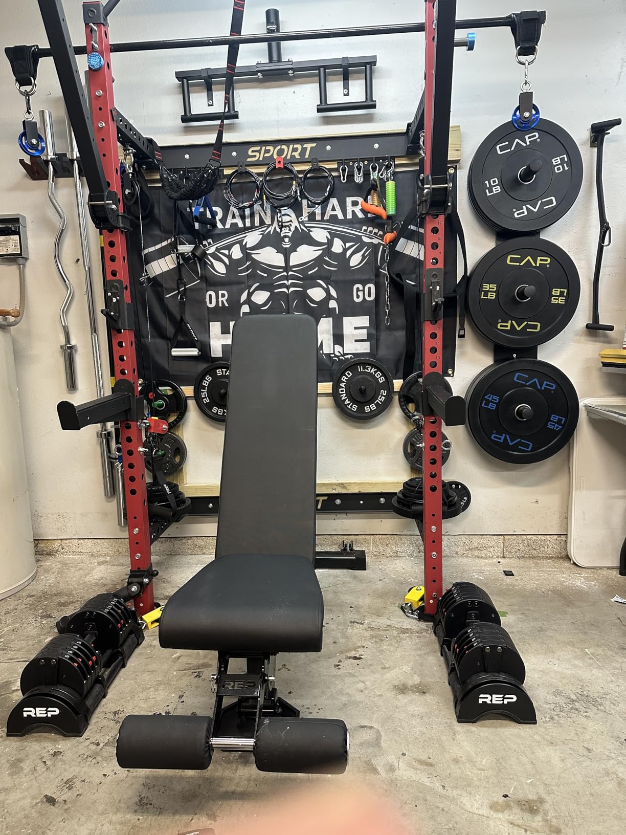 CAP 2-inch Olympic Bumper Plate Weight Set | 100-370 lbs | Multiple Colors | Storage Rack Optional customer photo 1