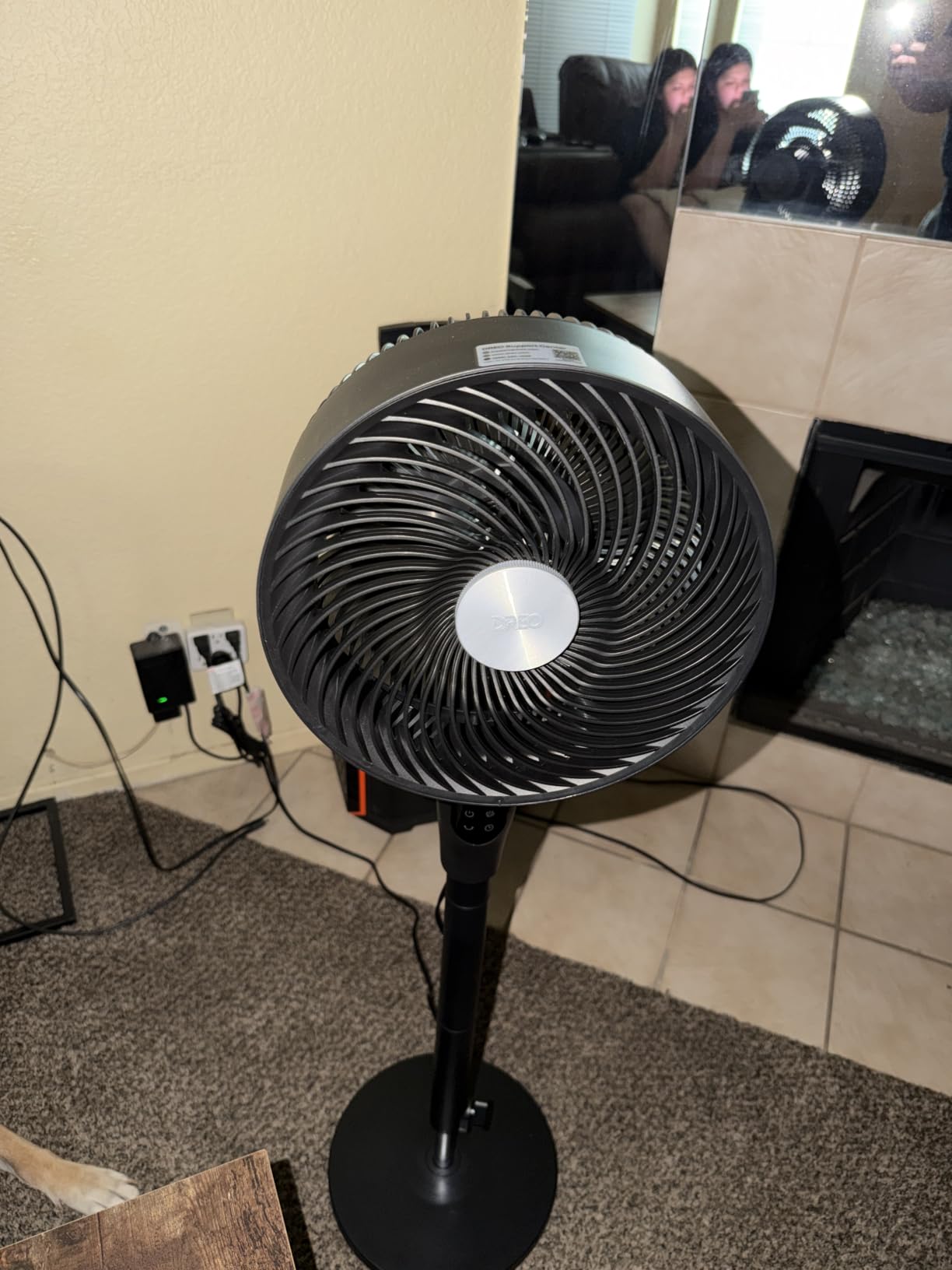 DREO Fan for Bedroom, Standing Oscillating Fan for Whole Room, Quiet Fan customer photo 1