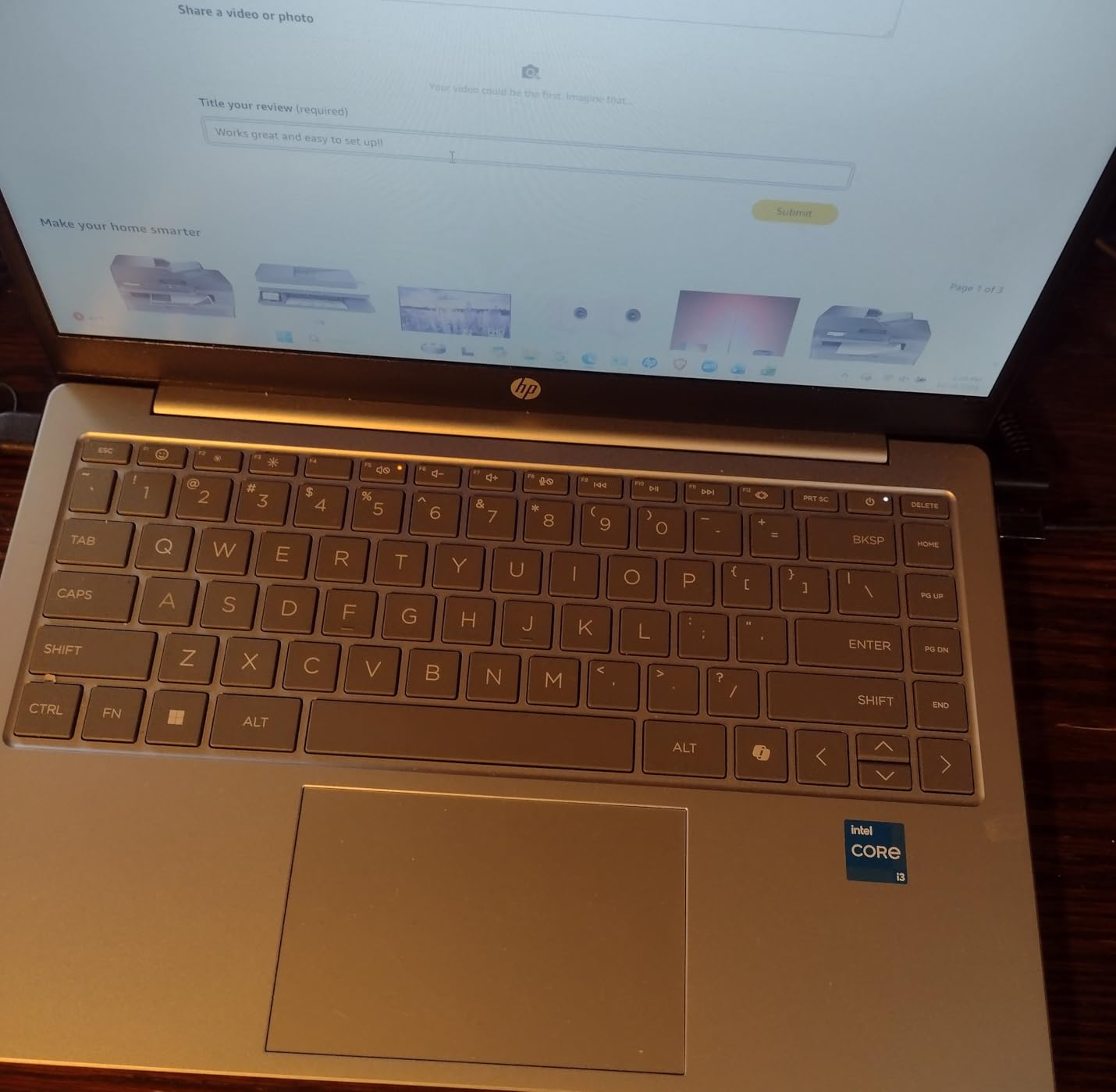 HP 14 inch Laptop, HD Display, Intel Core i3-N305, 8 GB RAM, 256 GB SSD, Intel UHD Graphics, Windows 11 Home in S Mode, Natural Silver, 14-ep0299nr customer photo 2