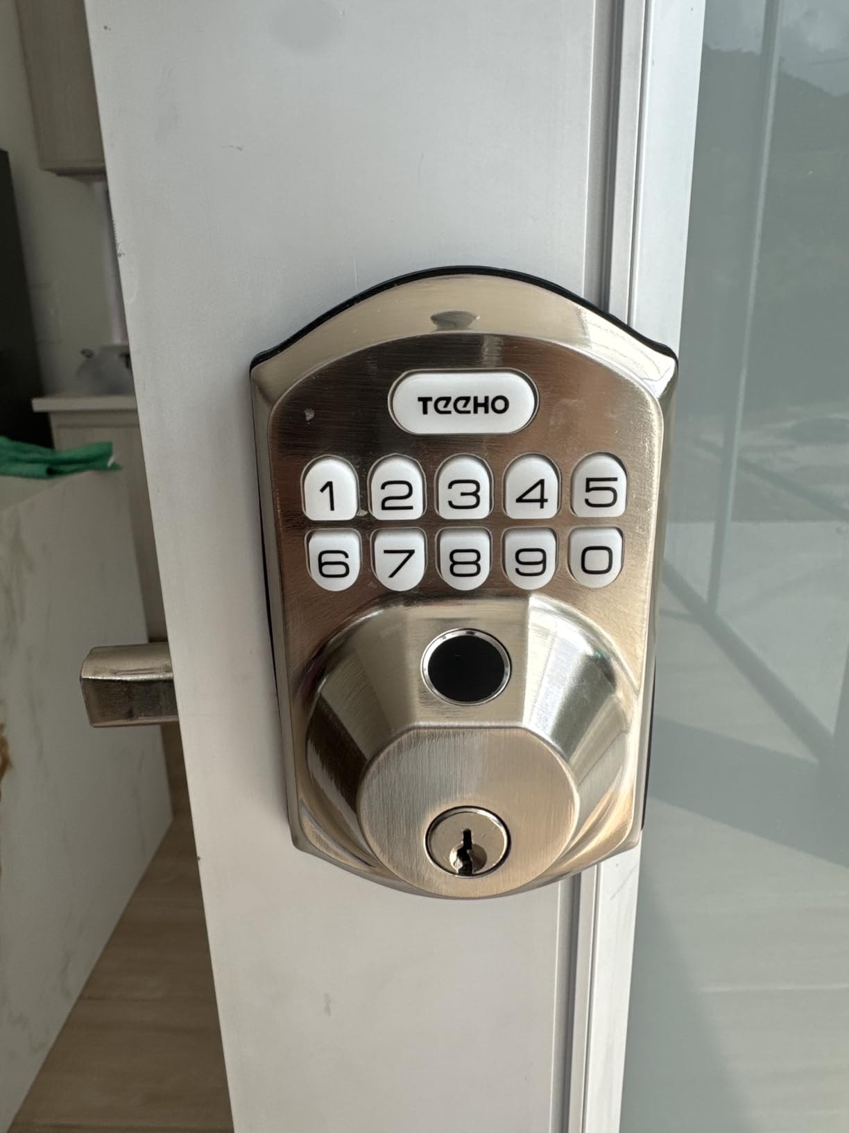 TEEHO TE012W WiFi Fingerprint Smart Door Lock for Front Door, Matte Black customer photo 1