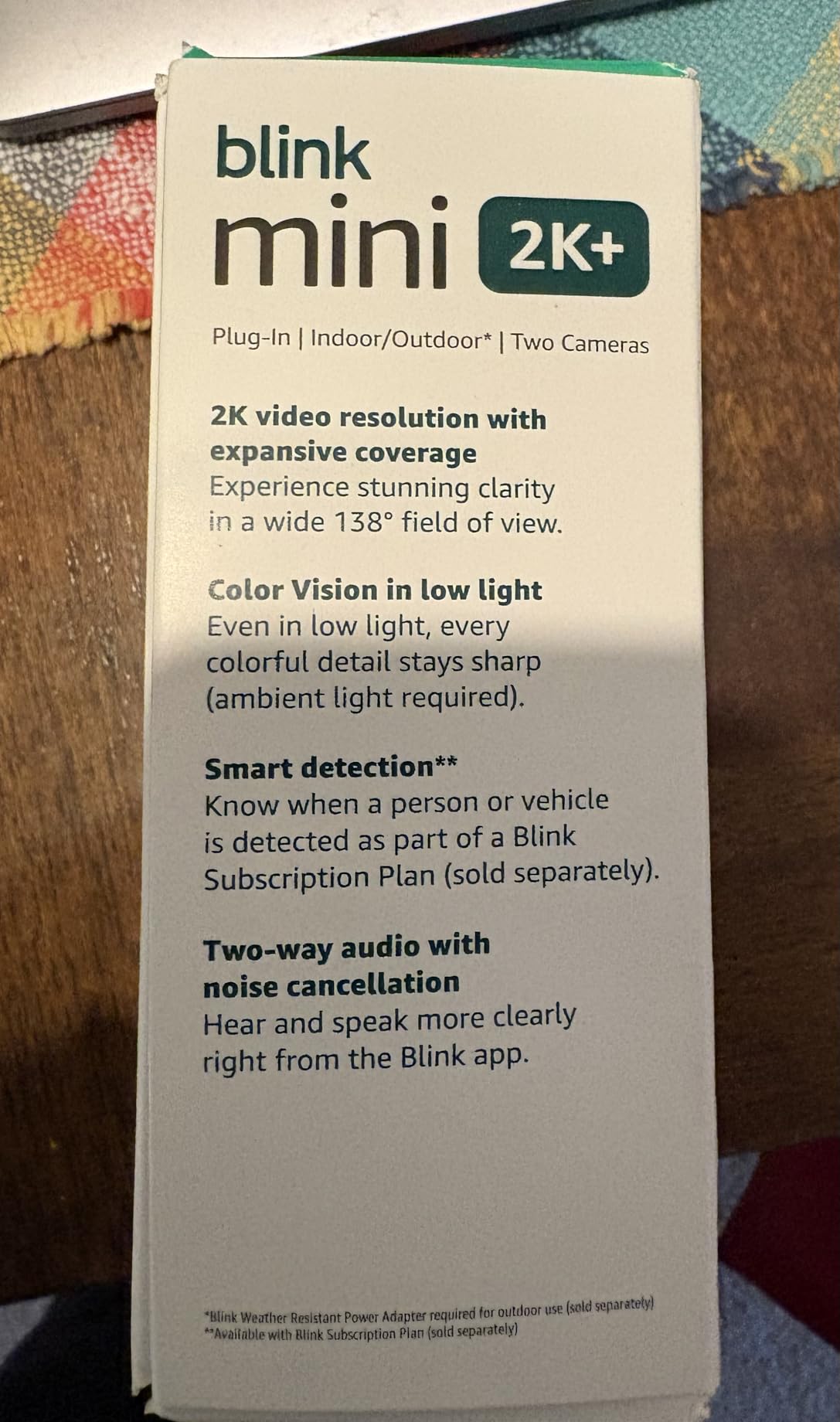 Blink Mini 2K+ (newest model) – Plug-in Home & Pet Indoor Security Camera with 2K video resolution, night vision, enhanced audio, motion detection – 1 camera (White) customer photo 1