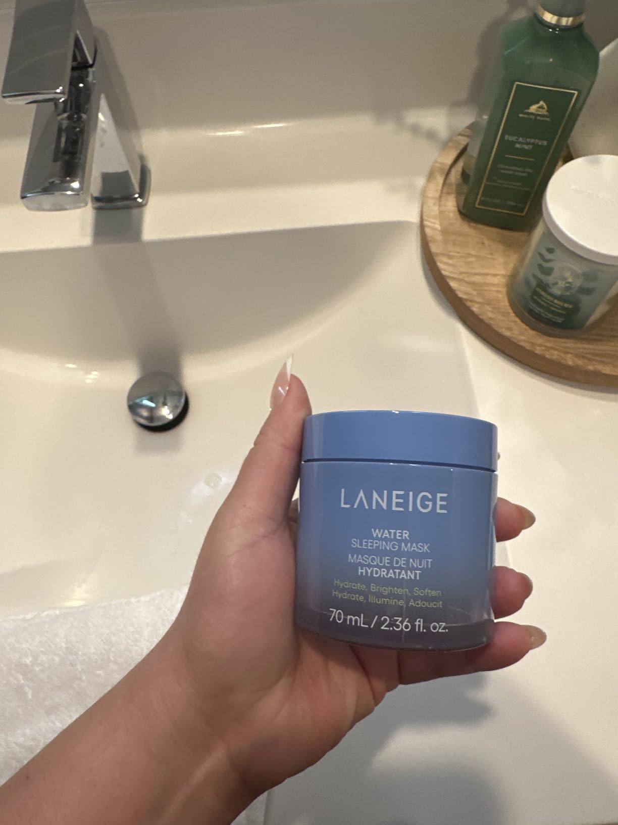 Water Sleeping Mask: Hydrating Korean Overnight Face Mask with Hyaluronic Acid Blend & Niacinamide, for Deep Hydration, Glowing Skin & Barrier Support | Korean Skin Care customer photo 2