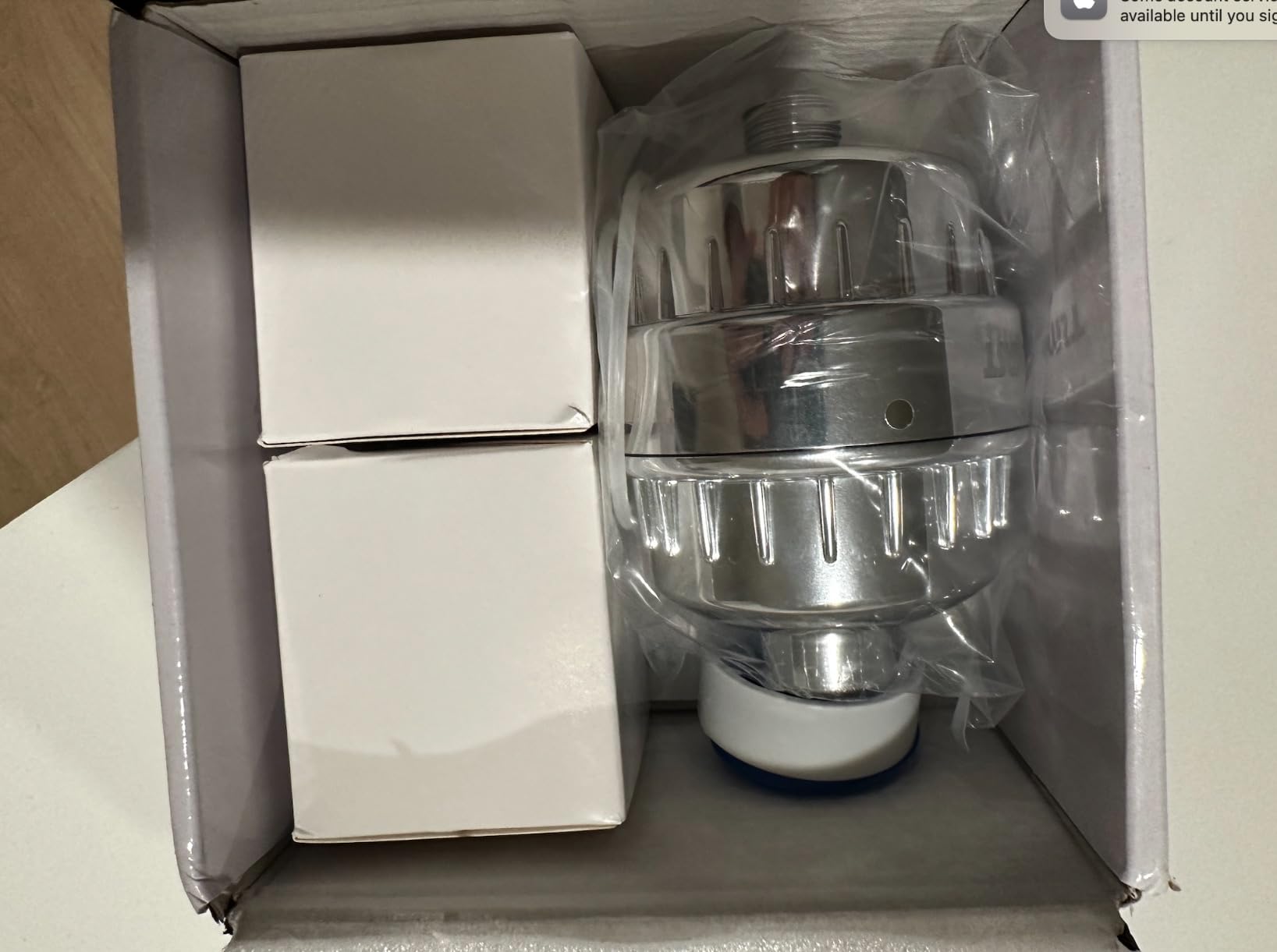 25 Stages Shower Filter with 3 Cores - Maximize Shower Sediment Filtration & Reduce 97.45% Chlorine in Shower Water - For Softer Skin & Shinier Hair - Model SA-001 customer photo 1