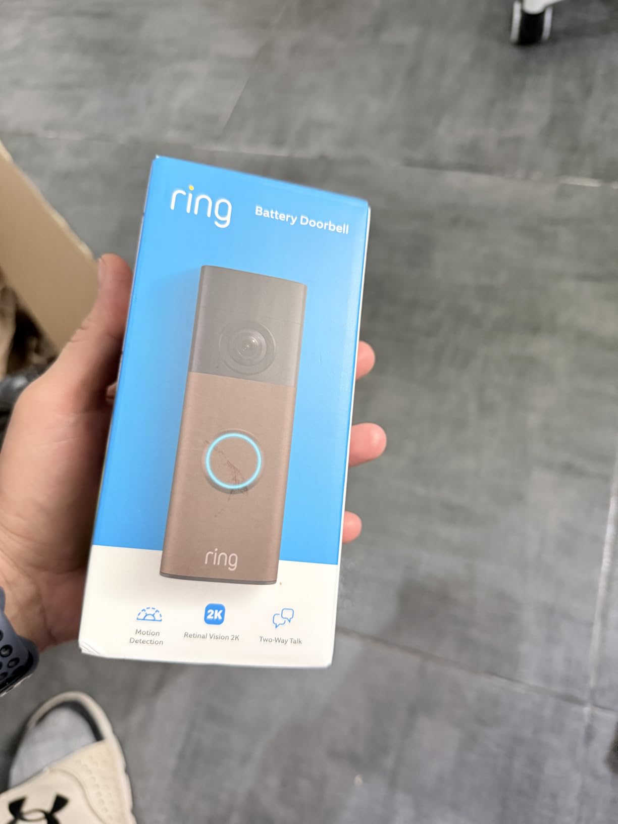 Ring Battery Doorbell (newest model), Matte Mocha with Indoor Cam Plus, Black customer photo 2