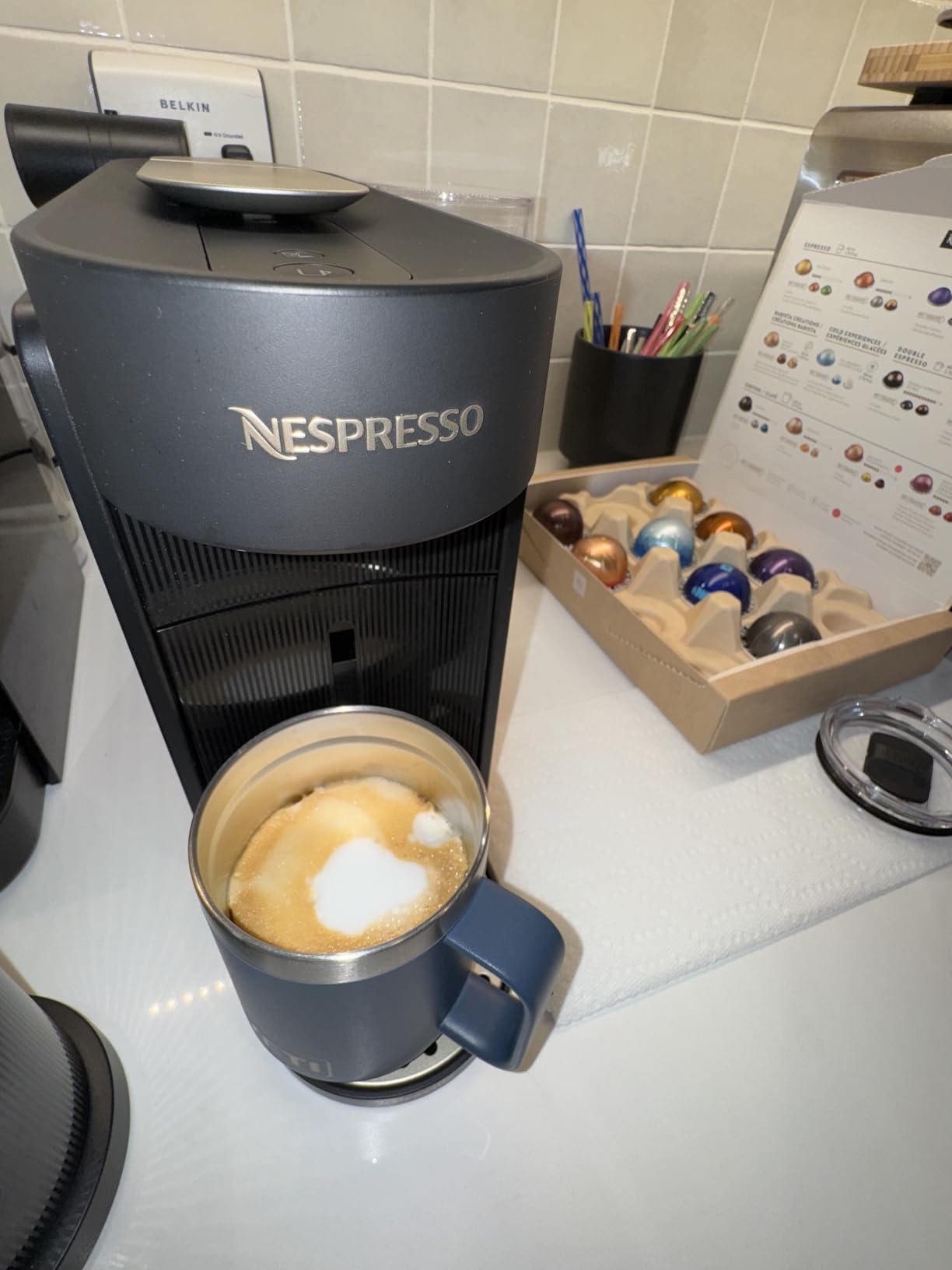 Nespresso Vertuo Up Coffee Machine with Milk Frother, Ink Black customer photo 1